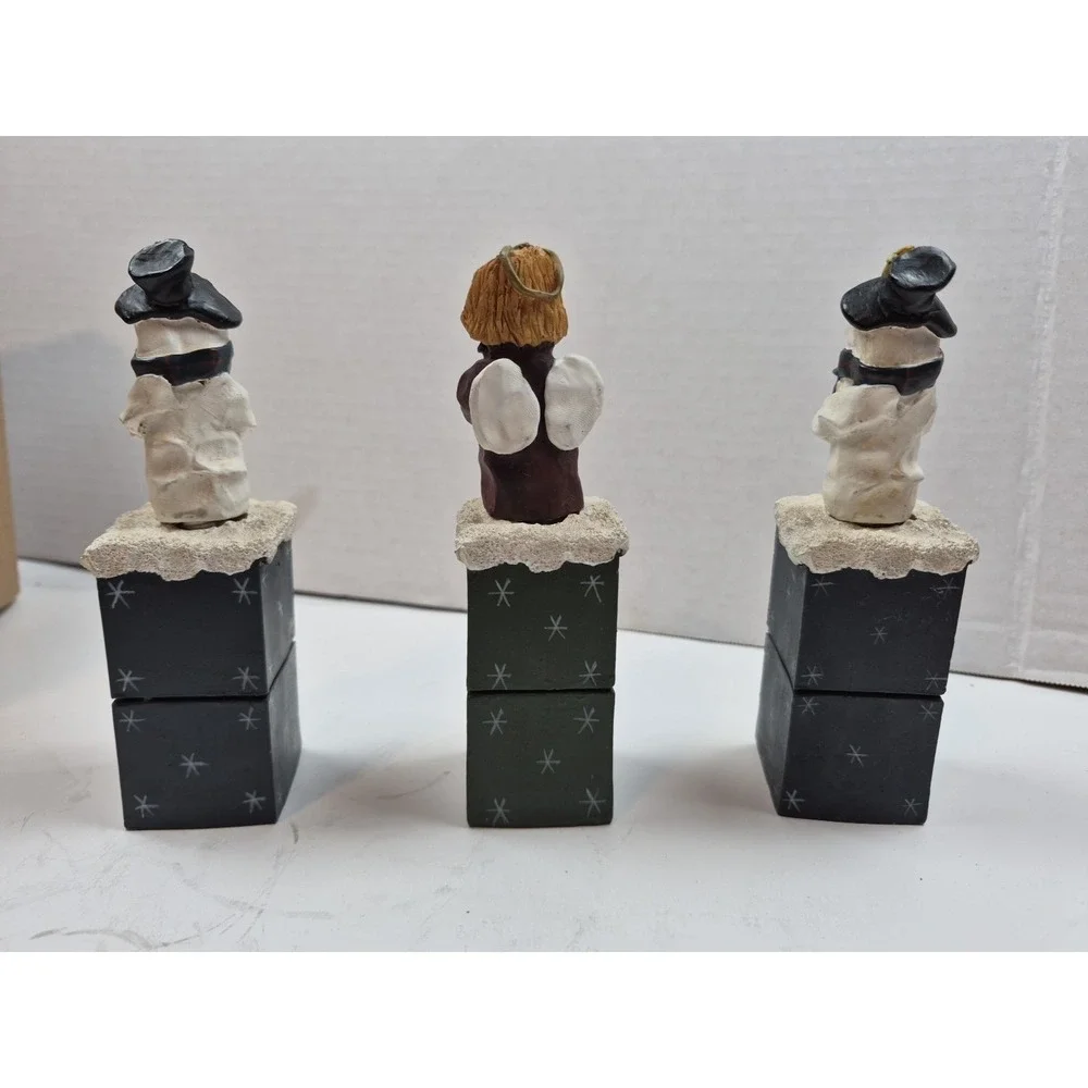 Vintage Christmas‎ Spreader Set Snowman Angel Resin Handle Stainless Steel 3pc